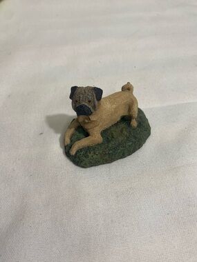 Vintage Cold Cast Bronze Pug Dog Figurine Marsha A Richardson Kennel Collection